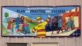 National Fire Prevention Week sign on the Marfa Volunteer Fire Department in Marfa, Texas. Royalty Free Stock Photo