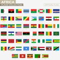 National flag of African countries, official vector flags collection