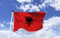 The National Flag of Albania, two-headed black eagle