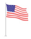 National flag of America on pole semi flat color vector object