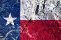 The national flag of the American state of Texas is blue and white with a star painted on the mountain wall on Independence Day. Royalty Free Stock Photo