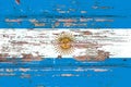 National flag of Argentina on a wooden background Royalty Free Stock Photo