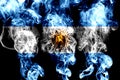 National flag of Argentina made from colored smoke isolated on black background Royalty Free Stock Photo