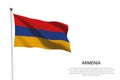 national flag Armenia waving on white background