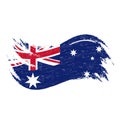 National Flag Of Australia, Designed Using Brush Strokes,Isolated On A White Background. Vector Illustration. Royalty Free Stock Photo