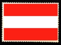 National flag of Austria illustration. Official colors and proportion of flag of Austria. Postage stamp isolated on black backgrou
