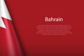 national flag Bahrain isolated on background with copyspace