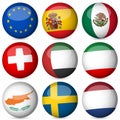 National flag ball set Royalty Free Stock Photo