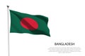 national flag Bangladesh waving on white background