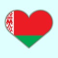 National flag of Belarus in heart vector llustration