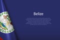 national flag Belize isolated on background with copyspace