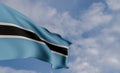 National flag Botswana, Botswana flag, fabric flag Botswana, blue sky background with Botswana flag, 3D work and 3D image