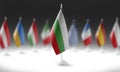 The national flag of the Bulgaria on the background of flags of other countries Royalty Free Stock Photo