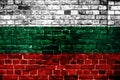 National flag of Bulgaria on a brick background. Royalty Free Stock Photo