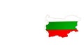 National flag of Bulgaria. Country outline on white background with copy space. Politics illustration Royalty Free Stock Photo