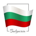 National flag of Bulgaria in a rectangular frame with the inscription of Bulgaria Background Vector Royalty Free Stock Photo