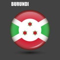 The national flag of Burundi is in the shape of a circle.Vector.Round 3d flag icon withhigh detail.Spherical illustration of the