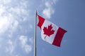 National flag of Canada on a flagpole Royalty Free Stock Photo