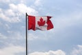 National flag of Canada on a flagpole Royalty Free Stock Photo