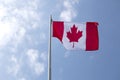 National flag of Canada on a flagpole Royalty Free Stock Photo