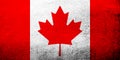 National flag of Canada`Maple Leaf`. Grunge background Royalty Free Stock Photo