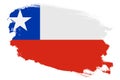 National flag of Chile on grunge stroke brush textured white background Royalty Free Stock Photo