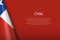 national flag Chile isolated on background with copyspace