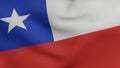 National flag of Chile waving 3D Render, La Estrella Solitaria or The Lone Star, Republic of Chile flag textile