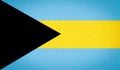 The national flag of the Commonwealth of The Bahamas, black triangle blue and yellow stipes, Illustration image