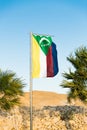 National flag of Comoros on flagpole Royalty Free Stock Photo