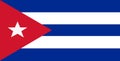 Cuban flag Five bars three blue two white one red triangle with a five-pointed star Royalty Free Stock Photo