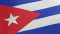 National flag of Cuba waving original size and colors 3D Render, Bandera de Cuba or Estrella Solitaria and Lone Star