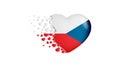 National flag of Czech Republic in heart illustration. With love to Czech Republic country. The national flag of Czech Republic