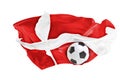 The national flag of Danmark. FIFA World Cup. Russia 2018 Royalty Free Stock Photo