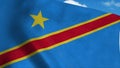 National flag Democratic Republic of the Congo, blue sky background. 3d rendering