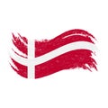 National Flag Of Denmark, Designed Using Brush Strokes,Isolated On A White Background. Vector Illustration. Royalty Free Stock Photo