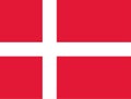 National flag of Denmark original size and colors vector illustration, Dannebrog with white Scandinavian cross, flag