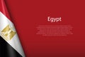 national flag Egypt isolated on background with copyspace