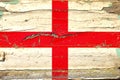 National flag of England painted on an old wooden surface Royalty Free Stock Photo