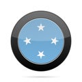 Flag of Micronesia. Shiny black round button. Royalty Free Stock Photo