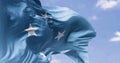 National flag of Federated states of Micronesia waving on a clear day