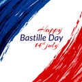 The national flag of France Blue white and red stripes grunge texture Happy Bastille Day 14 july Patriotic watercolor background