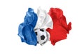 The national flag of France. FIFA World Cup. Russia 2018 Royalty Free Stock Photo