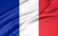 National flag France, France flag, fabric flag France. 3D work and 3D image