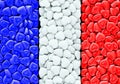 National flag of France is made of hearts. 3D rendering and 3D illustration