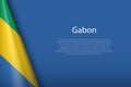 national flag Gabon isolated on background with copyspace