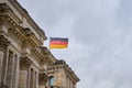 National flag of Germany on Reichstag building in Berlin Royalty Free Stock Photo