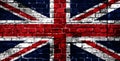 National flag of Great Britain on a brick background. Royalty Free Stock Photo