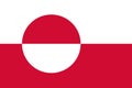 National Flag Greenland, Constituent country in the Kingdom of Denmark, horizontal bicolour of white and red, with a