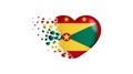 National flag of Grenada in heart illustration. With love to Grenada country. The national flag of Grenada fly out small hearts Royalty Free Stock Photo